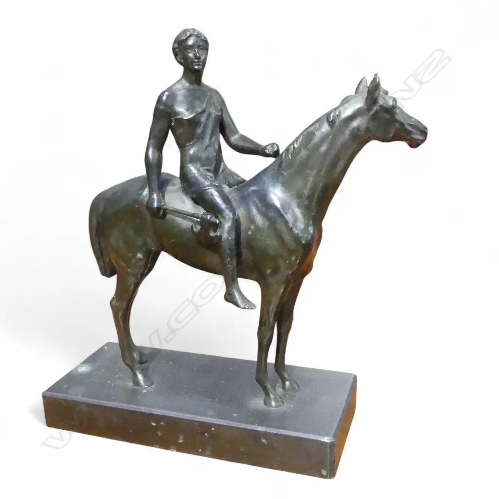BRONZED LADY WARRIOR ON HORSEBACK H200MM Image 1++