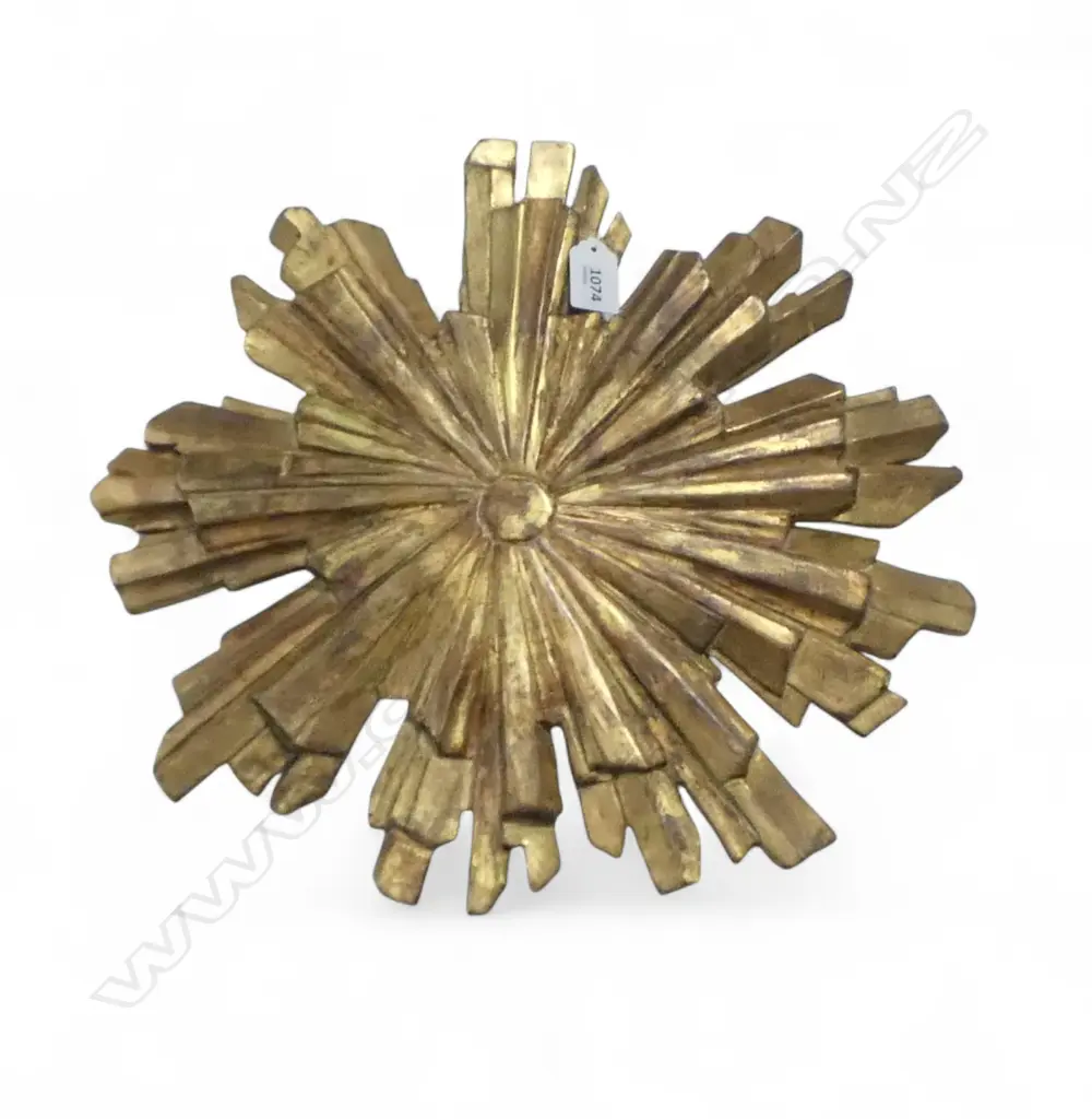 VINTAGE SPANISH GILT WOOD SUNBURST 405mm dia Image 1++