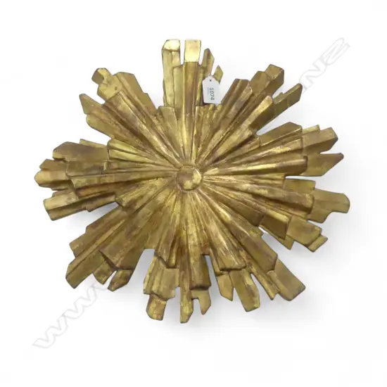 VINTAGE SPANISH GILT WOOD SUNBURST 405mm dia