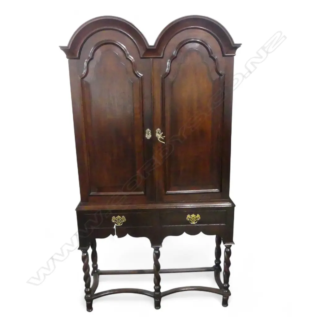 GEORGIAN AND LATER DOUBLE DOME CABINET ON STAND - 1015 x 340 x 1880mm Image 1++