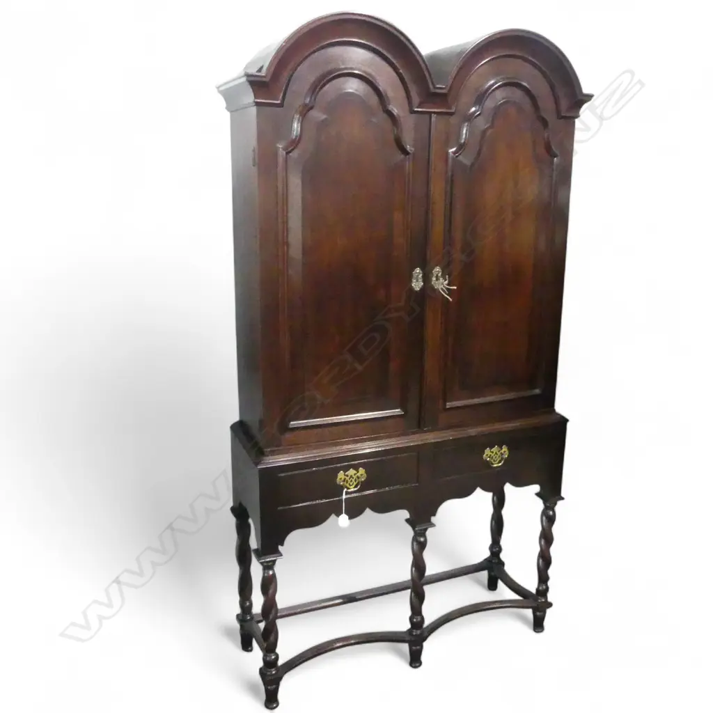 GEORGIAN AND LATER DOUBLE DOME CABINET ON STAND - 1015 x 340 x 1880mm Image 1++