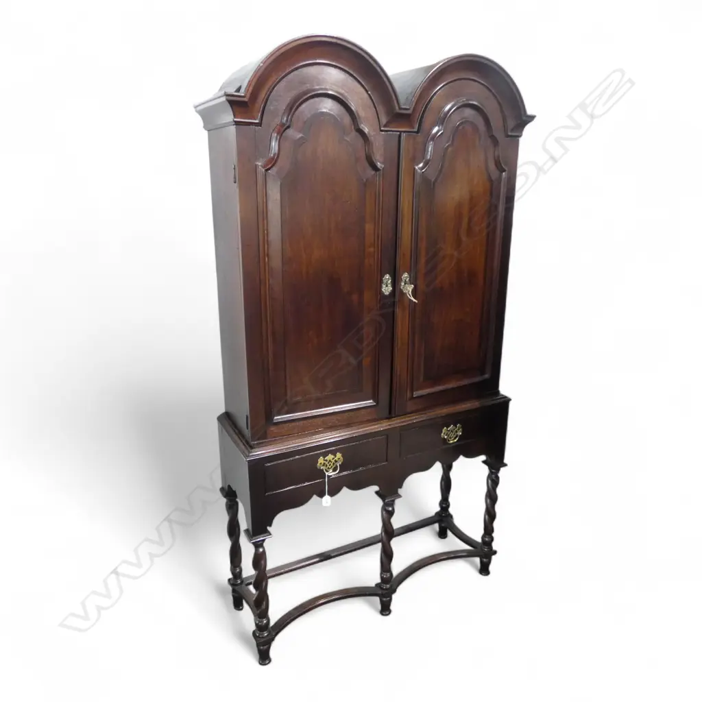 GEORGIAN AND LATER DOUBLE DOME CABINET ON STAND - 1015 x 340 x 1880mm Image 1++