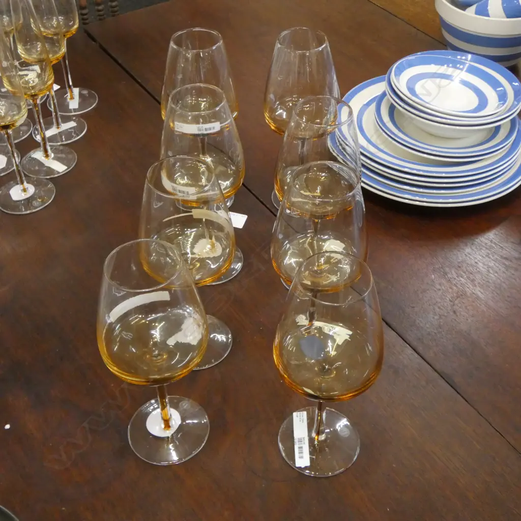 SET OF 8 BROSTE COPENHAGEN WINE GLASSES Image 1++