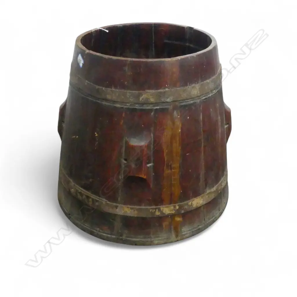 VINTAGE WOODEN BARREL H.400mm, 455mm dia Image 1++