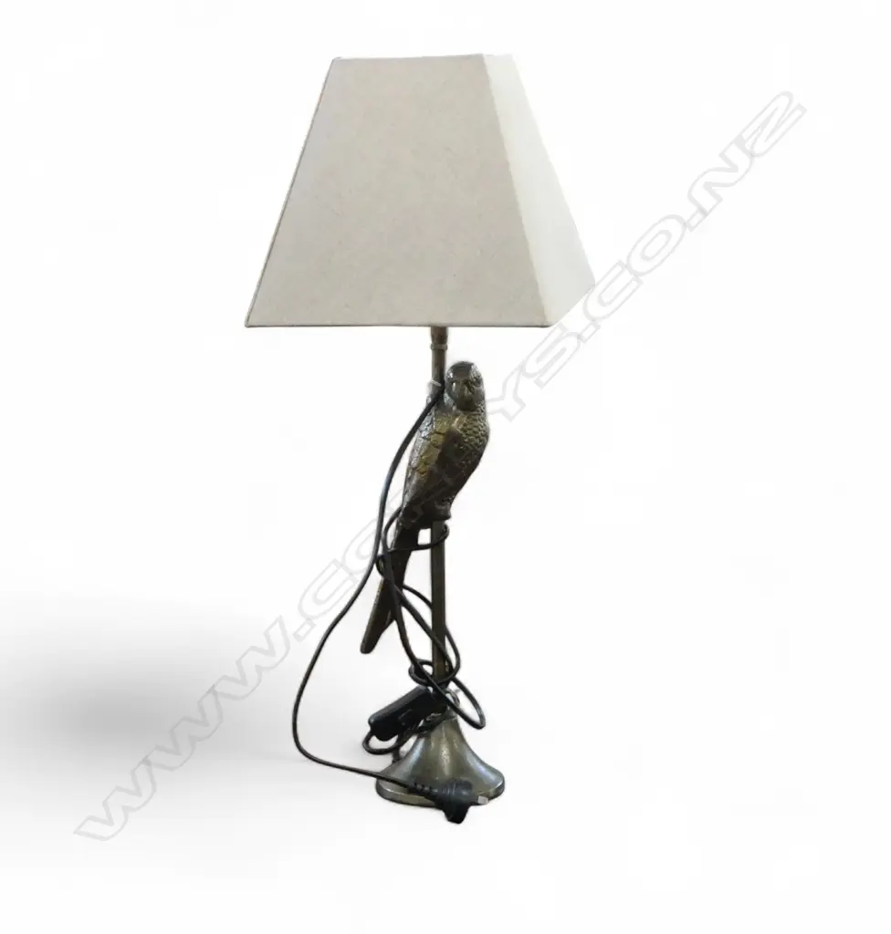 METAL PARROT TABLE LAMP w. SHADE H.660mm Image 1++