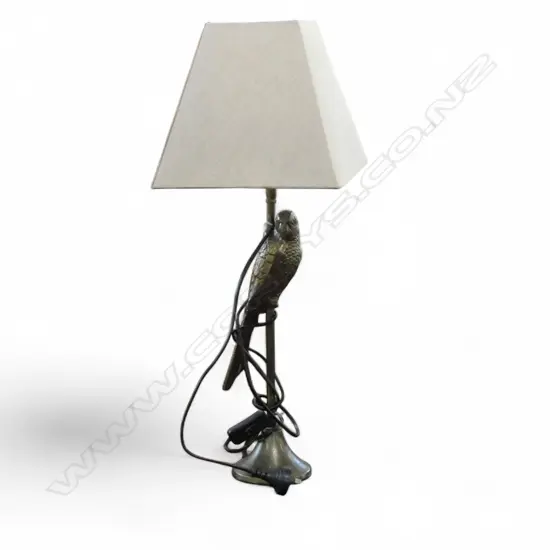 METAL PARROT TABLE LAMP w. SHADE H.660mm