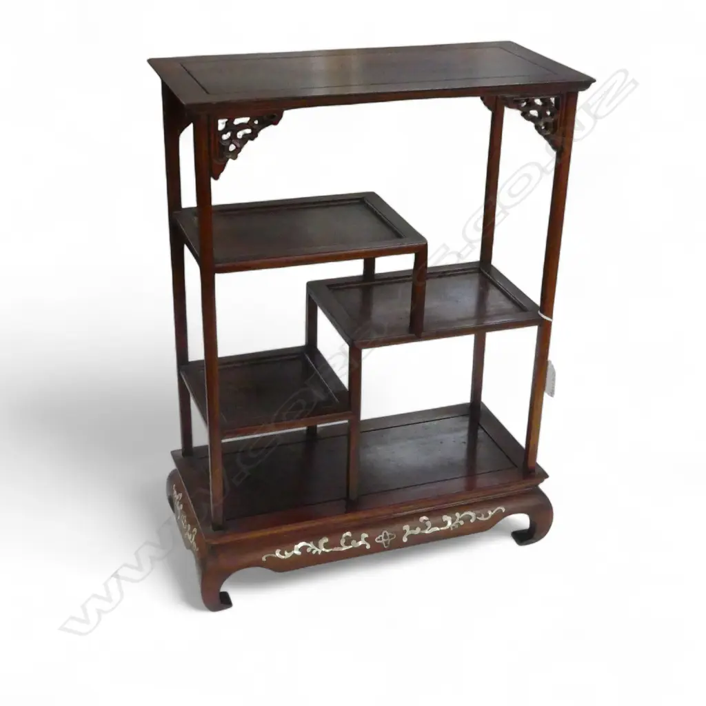 ORIENTAL ROSEWOOD? STAND w. MoP INLAY 375x180x500mm Image 1++