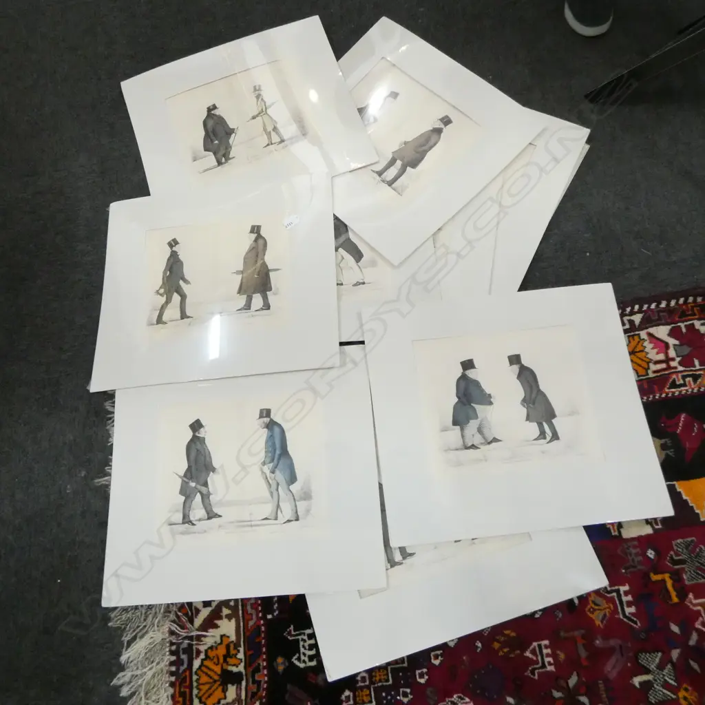 12 B. W. CROMBIE MOUNTED PRINTS 'MODERN ATHENIANS' EDINBURGH MID 19thC 265x310mm  Image 1++
