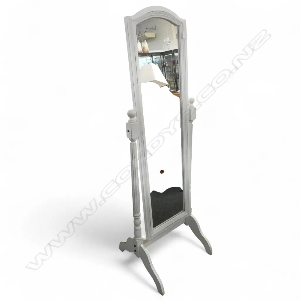 WHITE PAINTED CHEVAL MIRROR H.1600mm Image 1++
