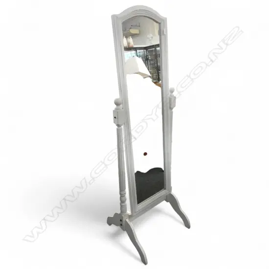 WHITE PAINTED CHEVAL MIRROR H.1600mm