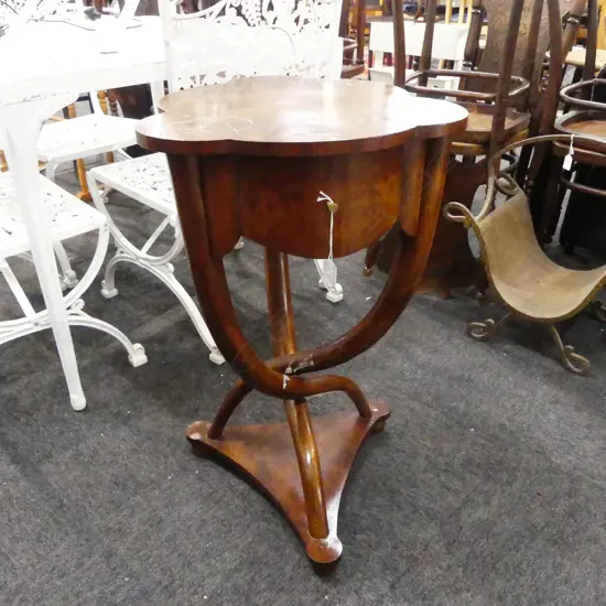 BIEDERMEIER STYLE BURR SIDE TABLE H.730mm