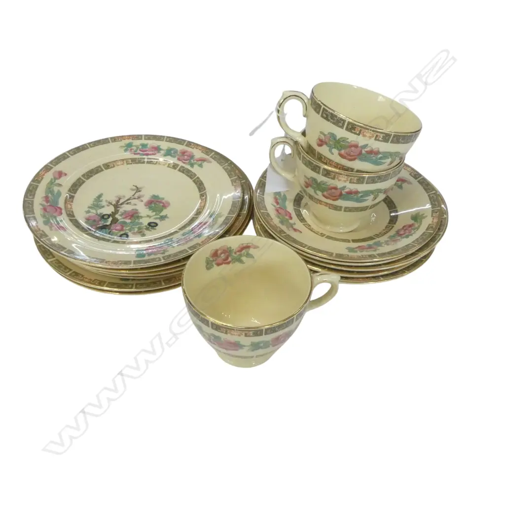 ASST. NEW HALL TEA CHINA, BURLEIGH WARE JUG, STG SILVER CAP VASE H.150mm, TUNSTALL N.Z. COM. BOWL etc Image 1++