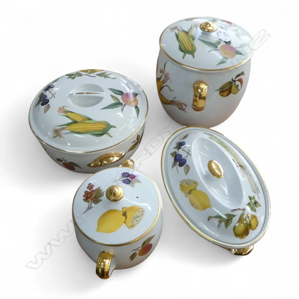 4 ROYAL WORCESTER EVESHAM LIDDED CONTAINERS H.205mm Image 1++