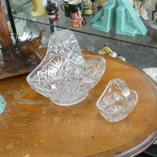 2 CUT CRYSTAL BASKETS H.250mm