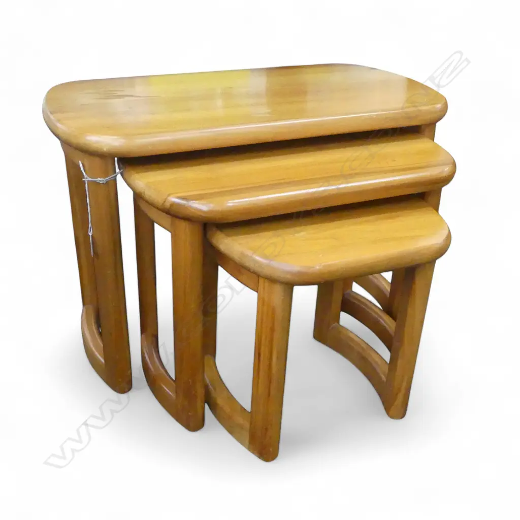 SET OF THREE RIMU NESTING TABLES 670x340x460mm Image 1++