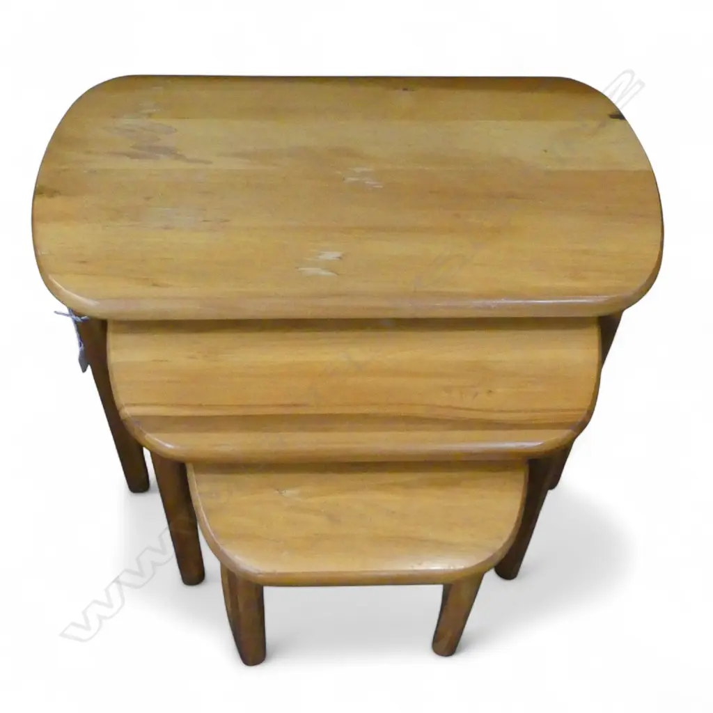 SET OF THREE RIMU NESTING TABLES 670x340x460mm Image 1++