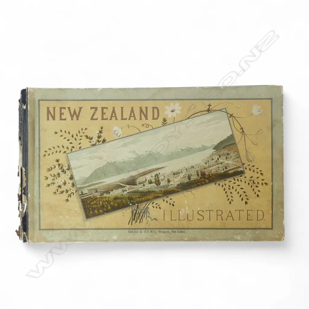 NZ ILLUSTRATED 1889 BOOK W.COLOUR PLATES faults Image 1++