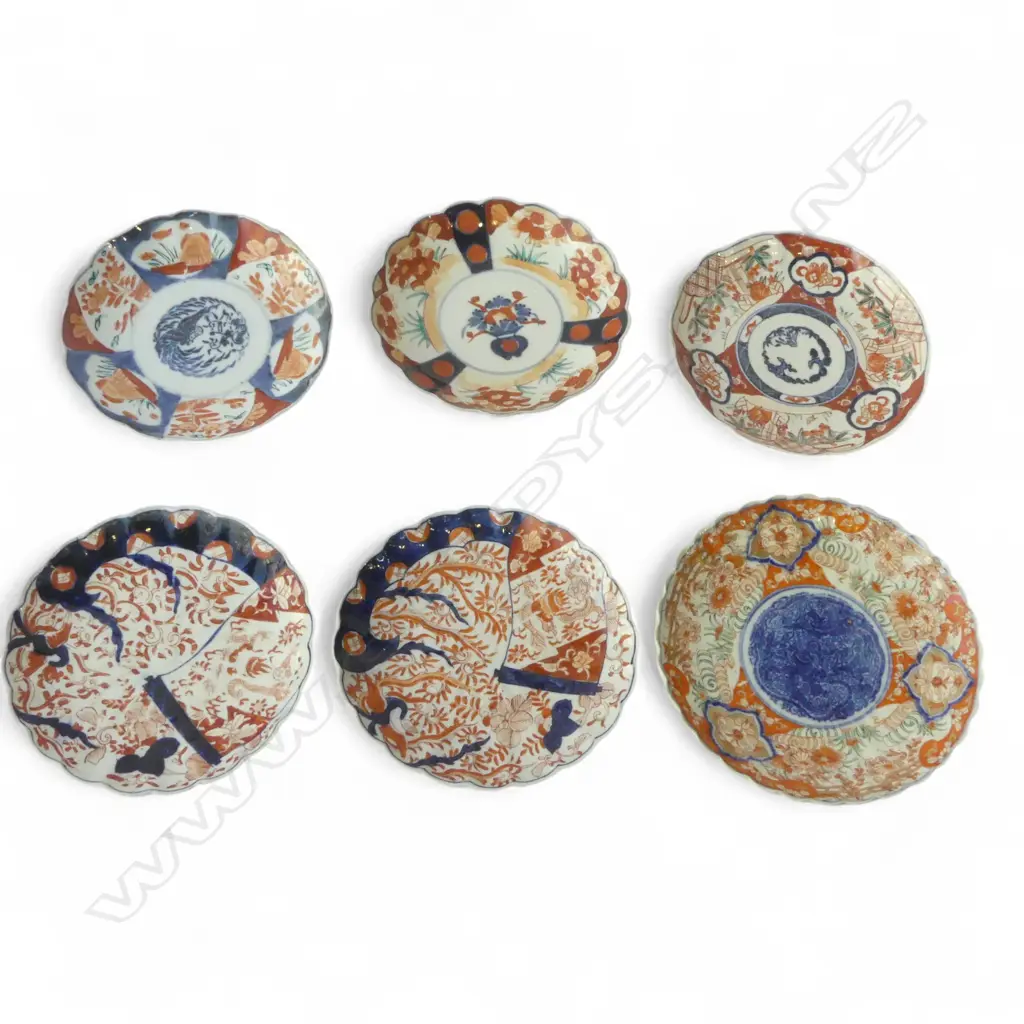 6 ORIENTAL IMARI PLATES, 245mm dia, REPAIRS Image 1++