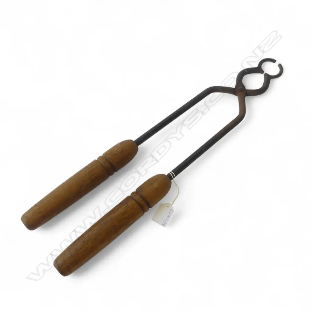 ANTIQUE CAST IRON PORT WINE TONGS TO OPEN OLD BOTTLES, L.515MM Image 1++