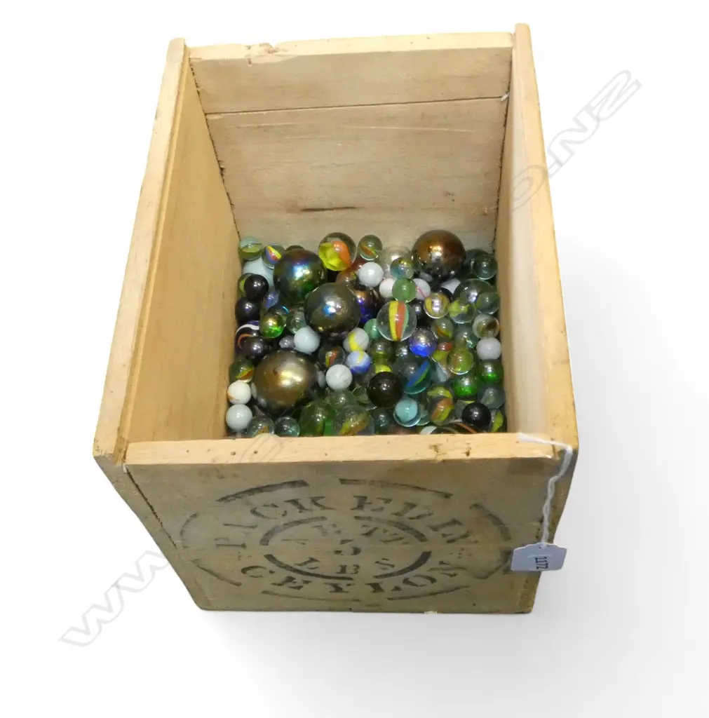 GLASS MARBLES IN CRATE Image 1++