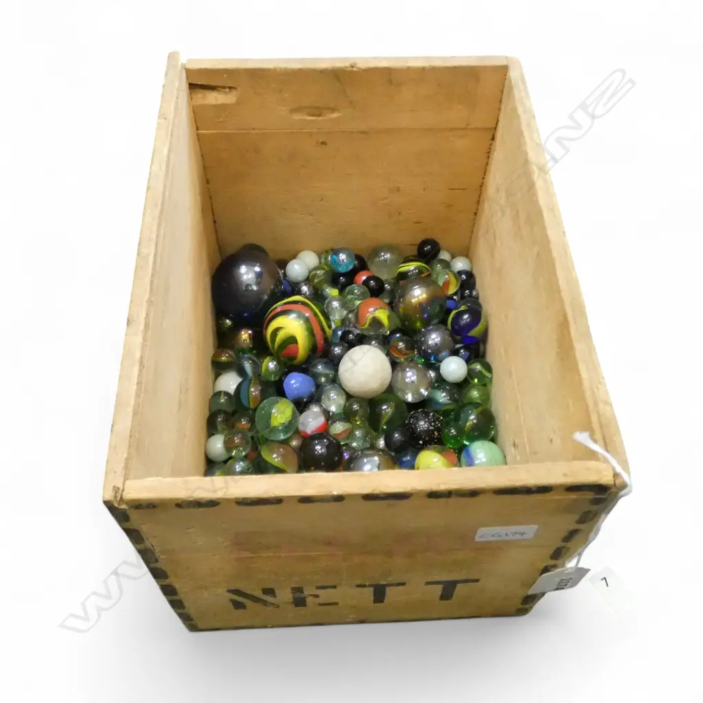 GLASS MARBLES IN CRATE Image 1++