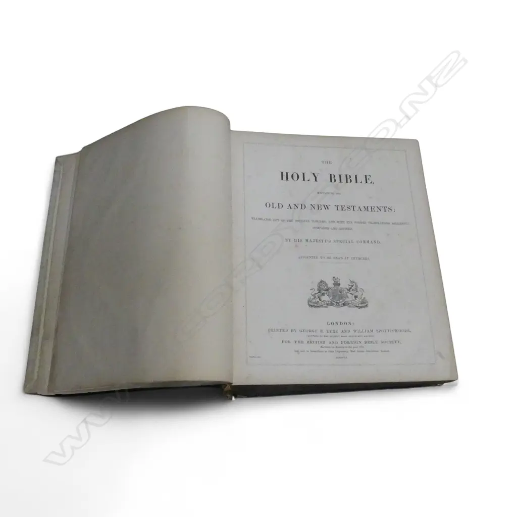 LG LEATHER BOUND KING JAMES BIBLE, INSCRIBED 'DAVID & EMILY MAY' WITH INFORMATION ON THE FAMILY faults Image 1++