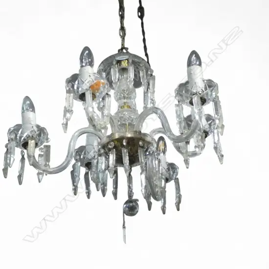 6 ARM CRYSTAL CHANDELIER W.600mm APPROX