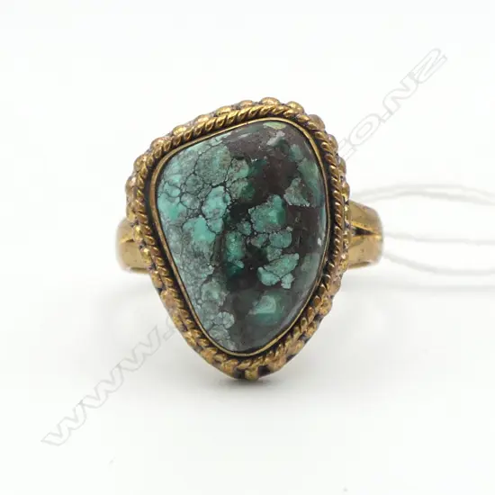 TURQUOISE & COPPER RING SIZE R 1/2