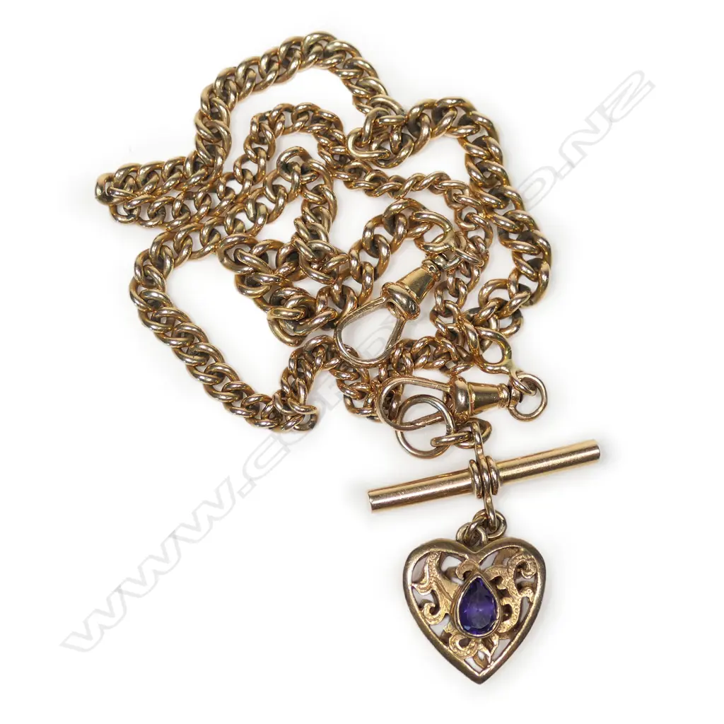 A 9ct gold fob chain, Image 1++