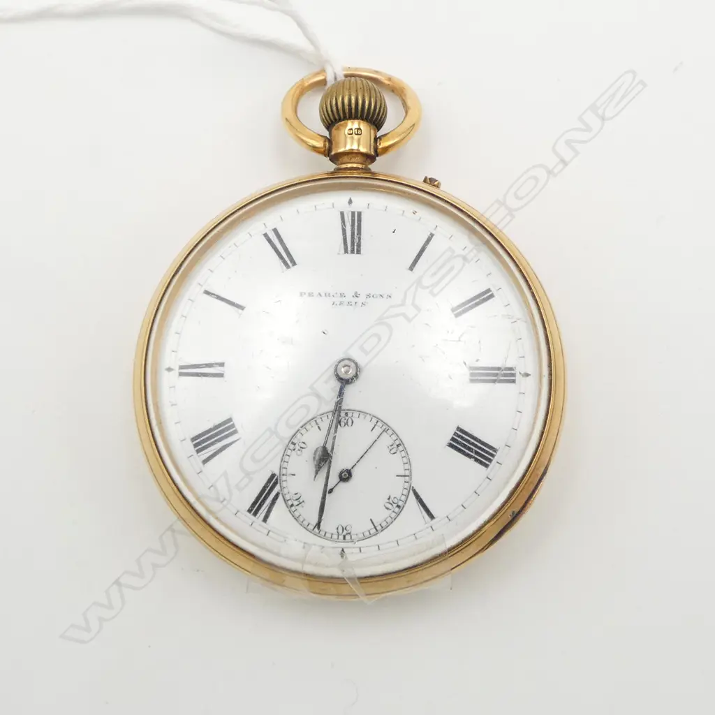 PEARCE & SONS LEEDS 18ct GOLD POCKET WATCH, 115gms including movement A/F Image 1++