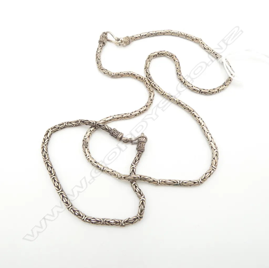 S/SILVER EASTERN STYLE NECKCHAIN & BRACLET 38GMS Image 1++