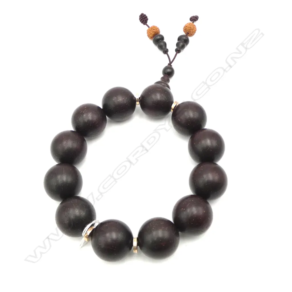 ZITAN BEAD BRACELET SILVER HIGHLIGHTS Image 1++