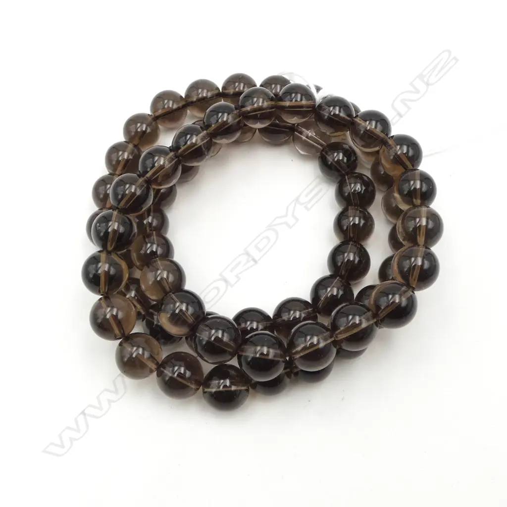 SMOKEY TOPAZ BEAD NECKLACE Image 1++