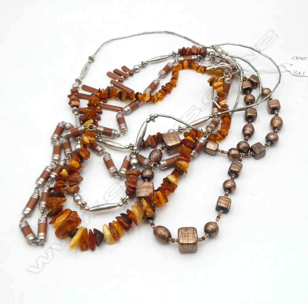 GRADUATED BALTIC NECKLACE + 3 OTHER NECKLACES Image 1++
