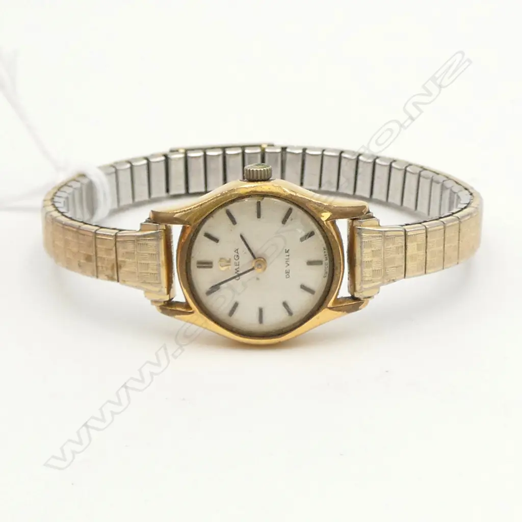 VINTAGE OMEGA DE VILLE LADIES WATCH gold plate running Image 1++