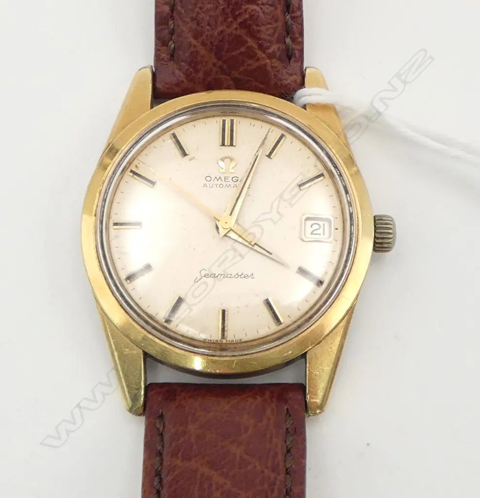 VINTAGE OMEGA AUTOMATIC SEAMASTER GENT'S WRISTWATCH gold capped top Running Image 1++