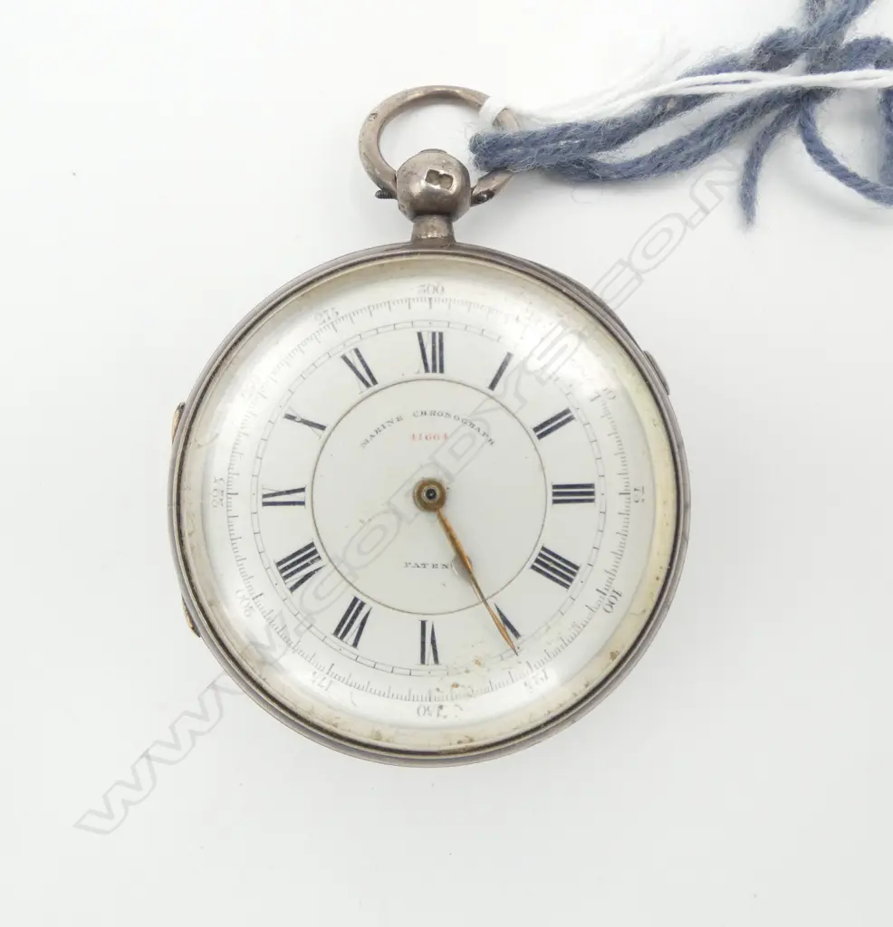 19thC silver 'MARINE CHRONOMETER 41664' GENT'S SILVER OPEN FACE POCKET WATCH  Image 1++