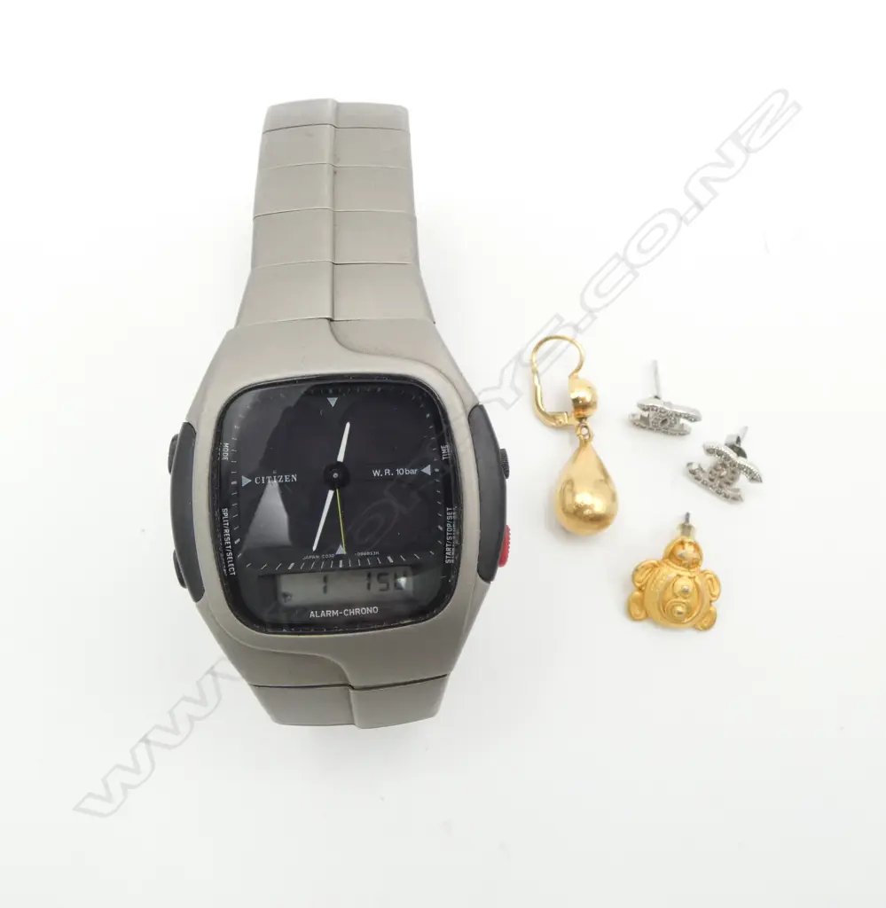 CITIZEN WATCH, PR STG SILVER EARRINGS, 2 SINGLE EARINGS Image 1++