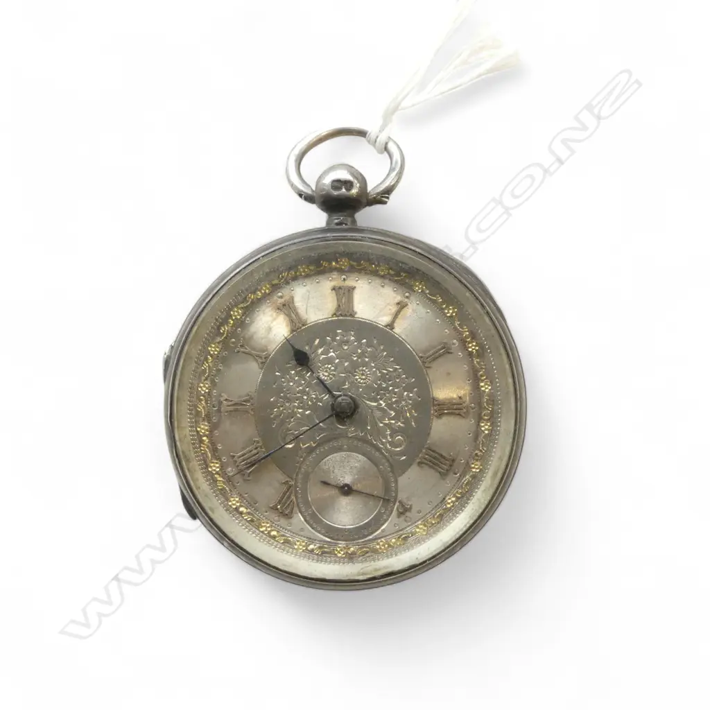 VICTORIAN STG SILVER POCKET WATCH, LONDON 1884, back engraved Henry Stevens 1909 Image 1++