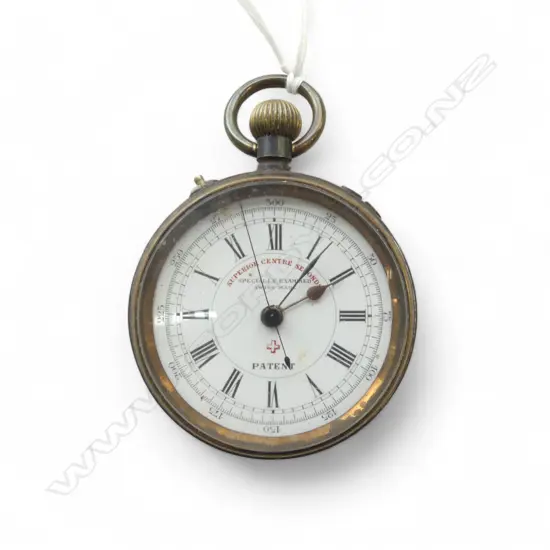 SWISS VINTAGE 'SUPERIOR CENTRE SECONDSSPECIALLY EXAMINED' open face POCKET WATCH running