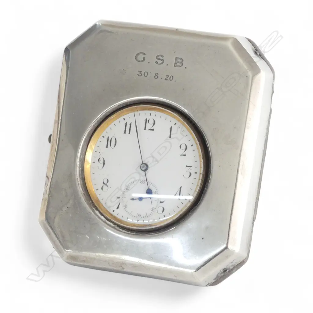 METAL POCKET WATCH GOING IN S/SILVER POCKETWATCH HOLDER H90MM Image 1++