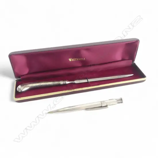 S/SILVER PROPELLING PENCIL 21GMS & BOXED WHITEHILL PAPER KNIFE