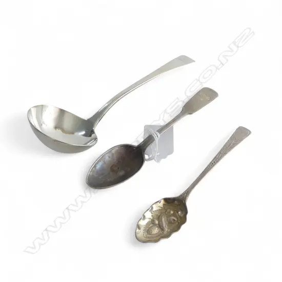 S/SILVER SAUCE LADLE & 2 JAM SPOONS 94GMS