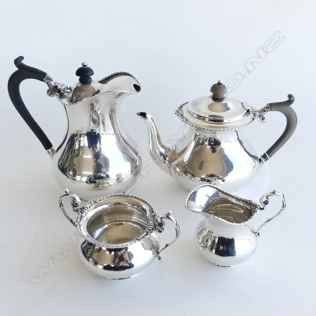 4PC S/SILVER TEASET TOTAL London 1921 WIEGHT 933gms Image 1++