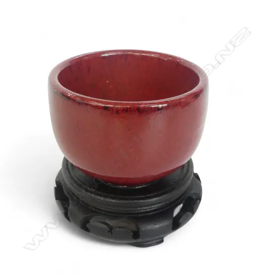 CHINESE CANTONWARE RED GLAZED CUP H.85mm