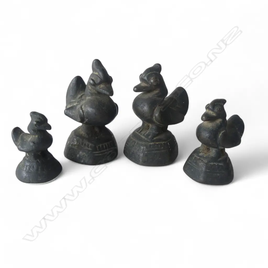GRADUATED SET OF FOUR BRONZE ORNAMENTS H.70mm Image 1++