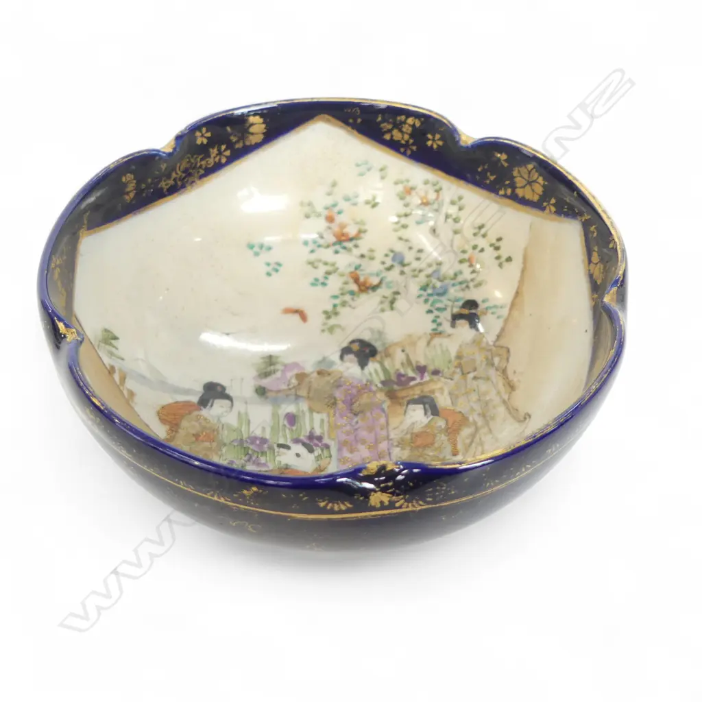 MEHJI PERIOD SATSUMA BOWL SIGNED DIA 110MM Image 1++