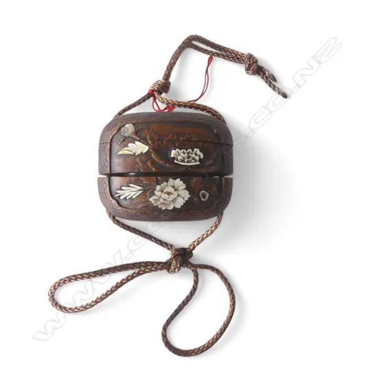 c.19thC JAPANESE EDO PERIOD LACQUER INRO; 70x55mm 