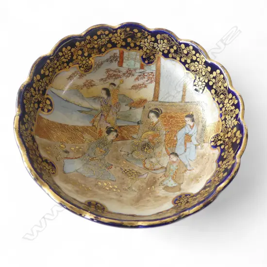 MEHJI PERIOD SATSUMA BOWL SIGNED DIA120MM