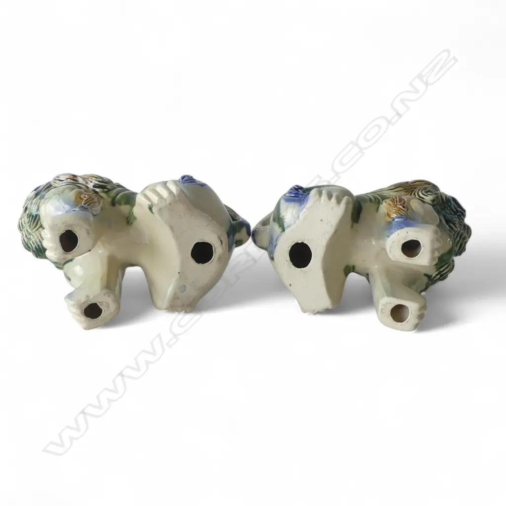 PR ORIENTAL FOO LIONS IN SANCAI GLAZE H.205mm Image 1++
